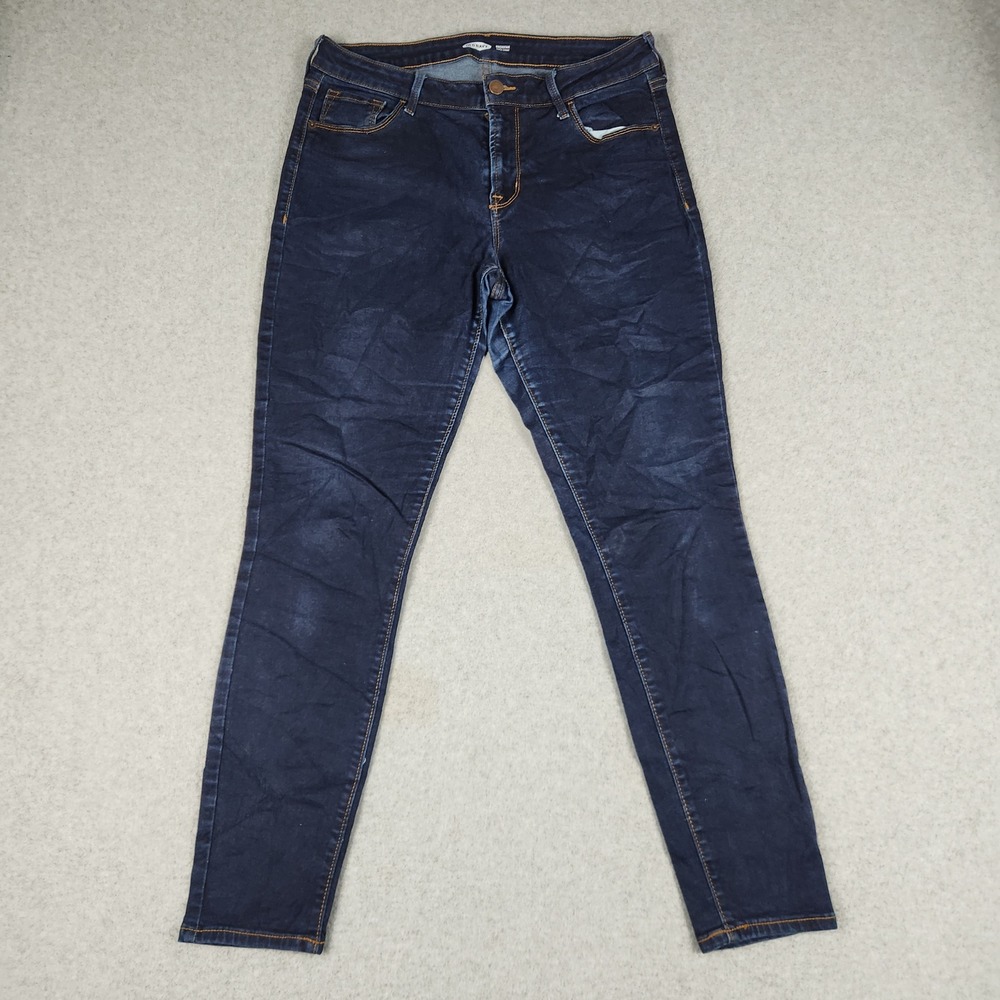 Old Navy Rockstar Super Skinny Jeans Womens 12 Dark Blue Denim Mid Rise Stretch